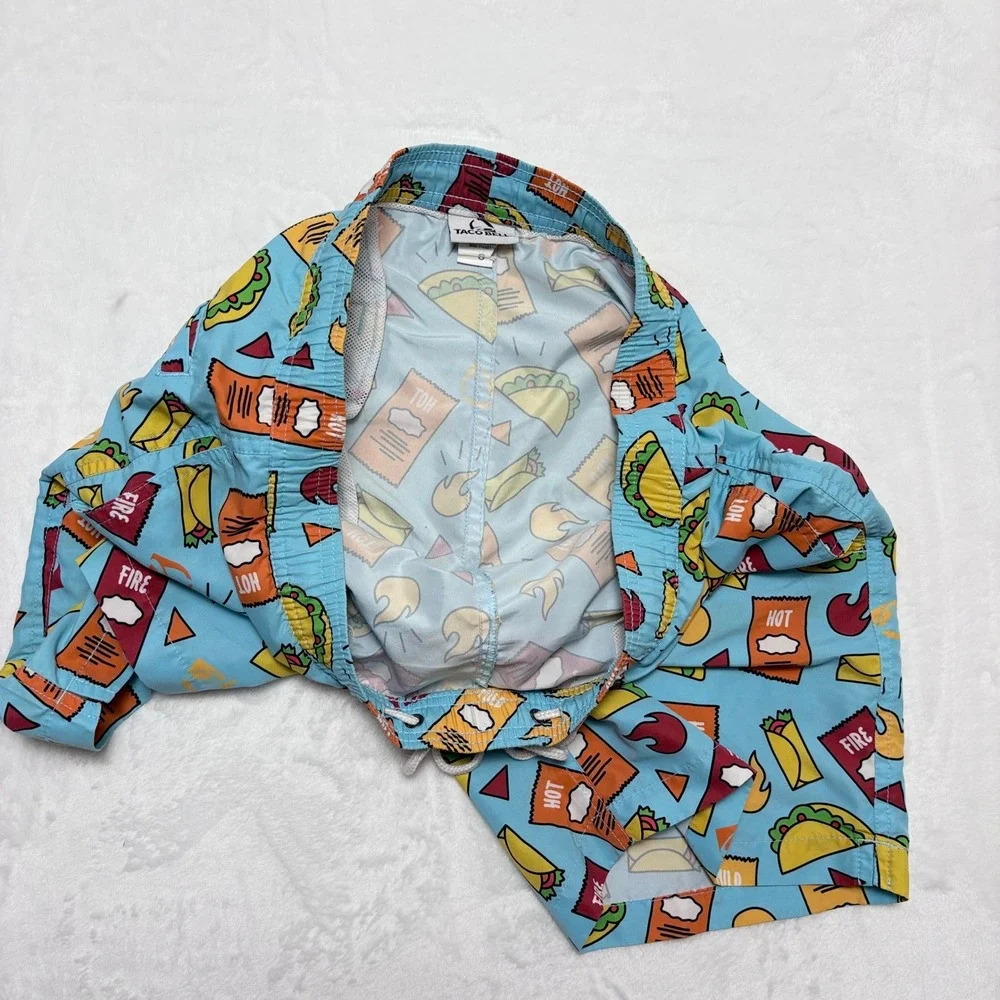Ripple Junction Taco Bell Swim Trunks Small Hot Sauce Packets Tacos Board Shorts